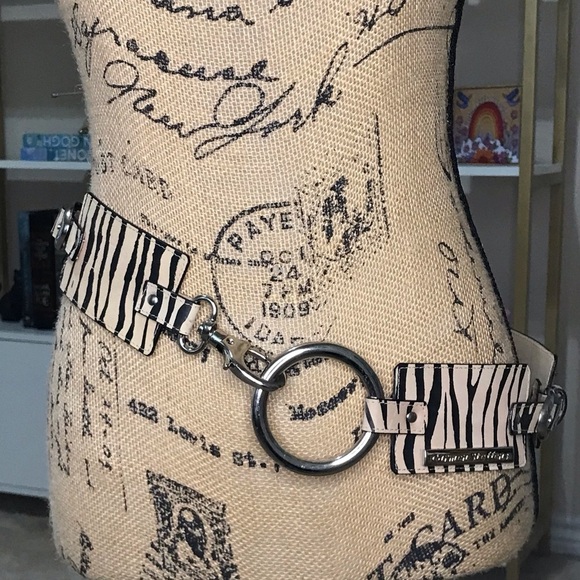 Y2K Carmen Steffens Zebra Print Adjustable Belt - Picture 1 of 8